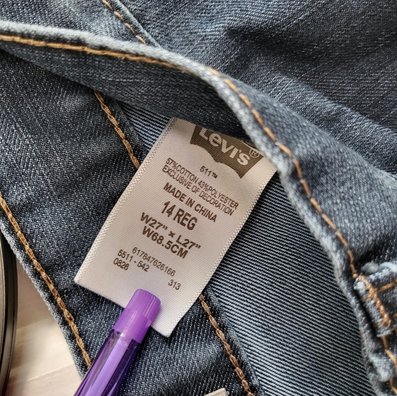 Levi's 511 Slim Fit Size 14R 27"W x 27"L - Picture 5 of 8
